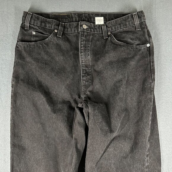 Vtg 1996 Levis 550 Mens 38x30 Black Relaxed Fit Tapered Leg Orange Tab Jeans - Picture 3 of 12